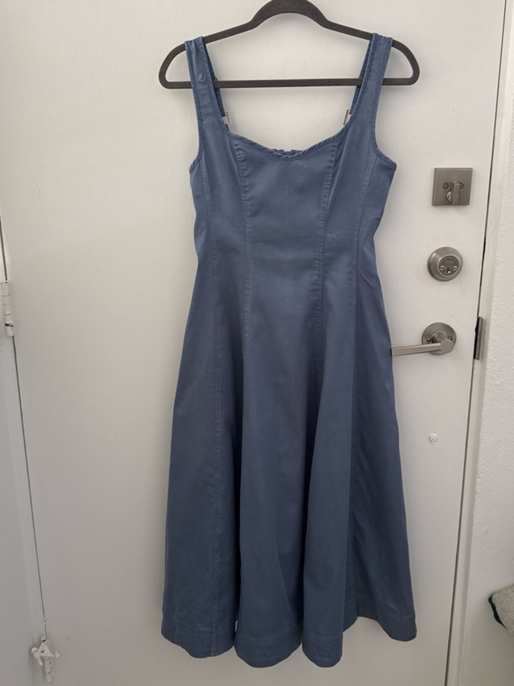 Nicole Miller Slate Blue Sleeveless Midi Dress (runs large)